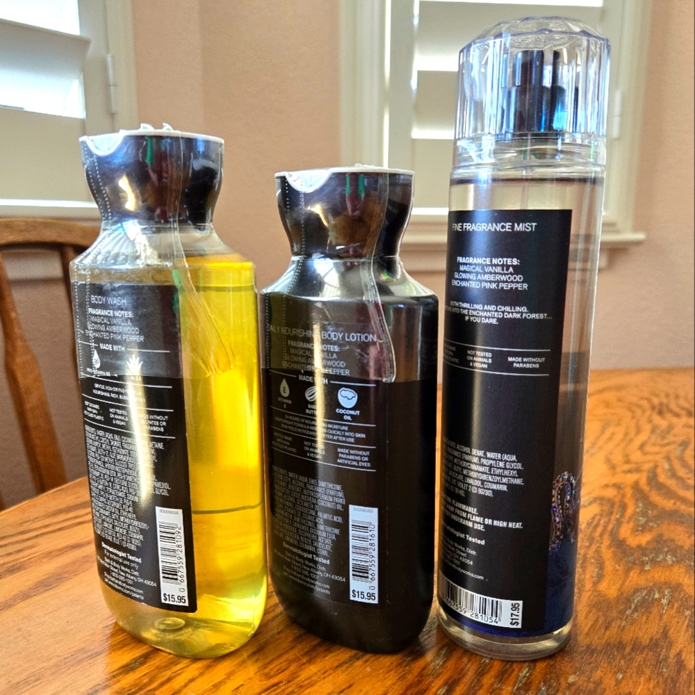 πBOGO 50% OFFπΉπ²π³πNWTβΌοΈ Bath & Body Works "Wicked Vanilla Woods" 3-piece Set - Picture 3 of 10